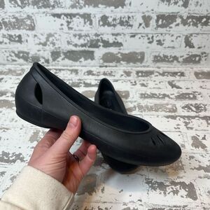 Crocs | women black slip on flats